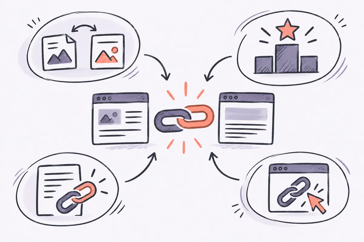 Infographie des critères de qualité d'un backlink : thématique proche, autorité, ancre naturelle, lien suivi