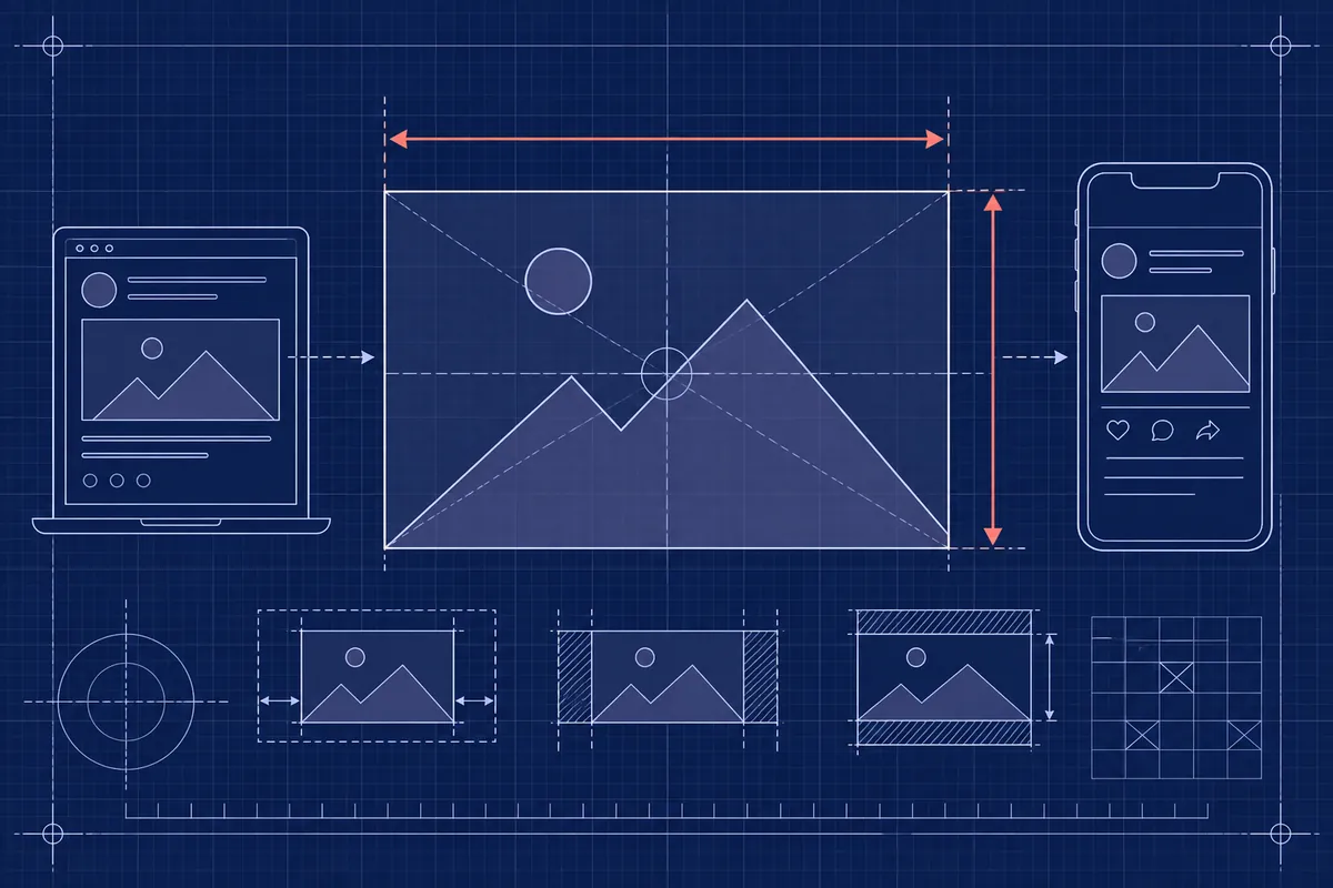 Illustration des dimensions conseillées pour l'image Open Graph et Twitter Cards, format 1200 par 630