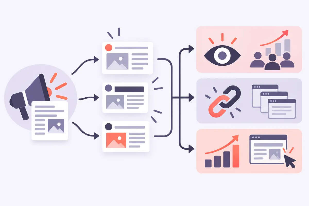 Illustration des retombées d'une campagne de relations presse digitales : notoriété, liens, trafic